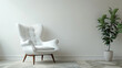 Modern armchair in white room interior. 3d rendering.