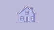 Simple illustration of a blue house on a plain background. Concept of home safety in seismic zones