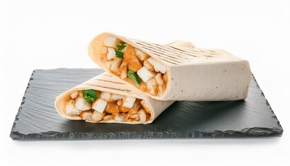 Canvas Print - delicious shawarma on white background ai generated