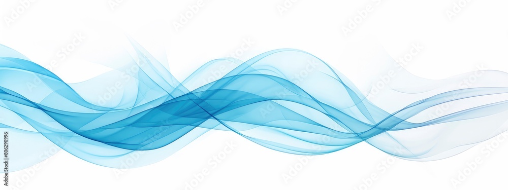Abstract background with blue waves and soft lines on a white ...