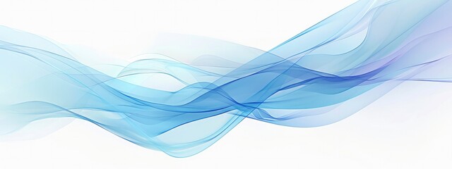 Wall Mural - Abstract background with blue waves and soft lines on a white background