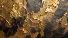 Paint Surface That Is Distressed. Wall, Gold, Brown, Black, Aged, And Antique Metal. Backdrop With An Antique Texture. Artificial Generative Intelligence.