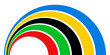 Colored Olympic Games rainbow symbol isolated - vector