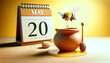 Honey Bee and Calendar Marking World Bee Day