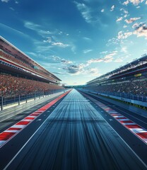 Formula One race track with crowd in the stands