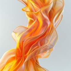 Wall Mural - Abstract orange silk flowing