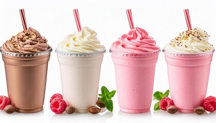 Wall Mural - milkshake cup cutout on transparent