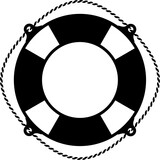 Fototapeta Pokój dzieciecy - vector lifebuoy pictogram. black and white life ring