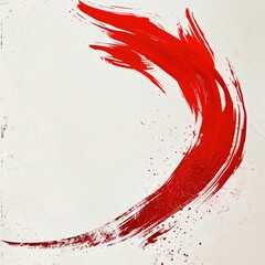 Wall Mural - Red brush strokes on a white paper background 