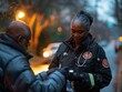 © Adobe Contributor - Black female paramedic talking to a patient