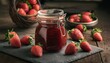 strawberry jam in a jar