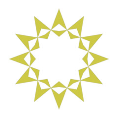 a golden star with twelve points, christmas dekoration, modern abstract design, copy space