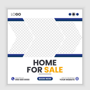 Real estate social media post or Home sale web banner template