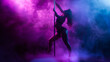 Woman dancing in the nightclub, pole dance.