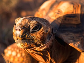 Sticker - a turtle that is looking into the camera lens on its shell