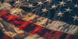 Memorial Day concept. Close up shot of American flag symbolizing sacrifice of fallen heroes made for the future of the United States. Banner style.
