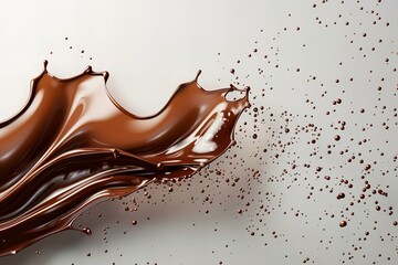 Wall Mural - Dynamic Chocolate Splash with Droplets on Transparent Background