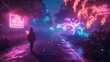 Neon-Lit Enigmatic Journey