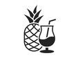 summer cocktail icon. pineapple and pina colada. exotic fruit and beverage symbol. isolated vector image