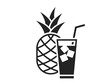 pineapple and summer soft drink. exotic fruit and beverage symbol. isolated vector image in simple style
