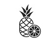 pineapple and citrus slice icon. exotic, tropical fruits symbol. isolated vector image in simple style
