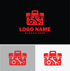 Sticker - toolbox icon Tool chest Tool kit Tool cabinet flat logo sign symbol editable vector