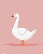 Minimalist illustration of a birthday goose, simple flat design, with speckle texture, pastels, flowing composition , generated with ai
