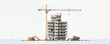 © sizsus - multifloor residential building housing project for under construction site and off plan real estate investment infrastructure progress, miniature section model style as wide banner with copyspace