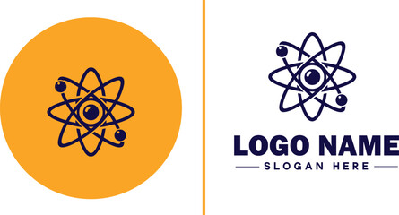 atom icon Particle Molecule Elementary particle flat logo sign symbol editable vector