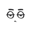 Bored expression, nausea and stress of character in monochrome doodle style vector illustration
