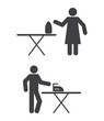 iron board with man woman
