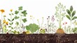 Ecological Balance: A visual representation of the bio-ecological concept, with images of healthy soil, thriving plants, pollinators like bees, and a balanced ecosystem within the vegetable garden. 