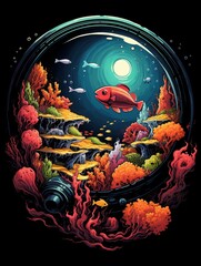 Wall Mural - Fusion of Vintage Astronaut and Fish Bowl