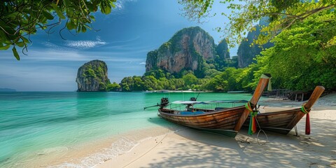 Traditional boat in the beach of Thailand