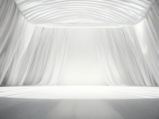 Wall Mural - white curtains on a white background