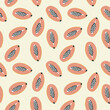 trendy seamless pattern with papaya fruit, illustration in doodle style
