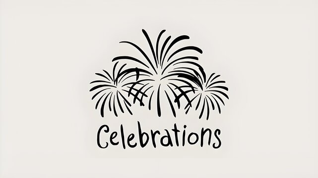 Charming Hand-Drawn Fireworks Celebration