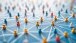 © 2D_Jungle - The simplicity of a network icon is magnified against a background of scattered blank spaces, echoing the complexity of digital connections.