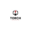 Torch logo design template vector illustration idea