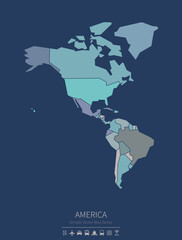 Wall Mural - America continental map.
a simple map of the country.