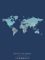 Wall Mural - world map. continental map. a simple map of the country.