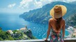 © Pictures by Alex - Europe Italy Capri travel vacation. Woman looking at view on famous travel destination