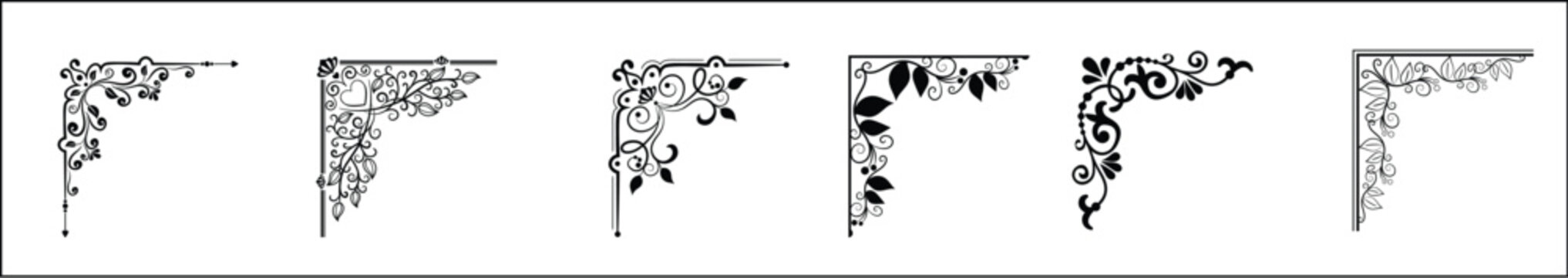 vintage corners elements for frames for page decoration