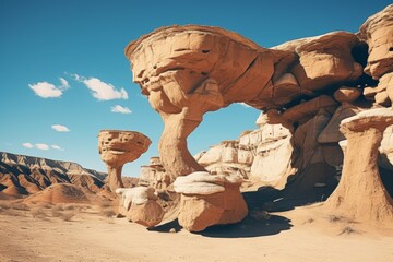 Poster - Surreal rock formations in desert landscape