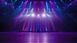 © Crazy Juke - Vibrant stage illuminated with purple and blue lights, Ai Generated