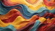 High energy wavy paint texture background, blue, orange, yellow, red, beige gradient background with lines and waves, paint strokes, abstract wallpaper, empty space