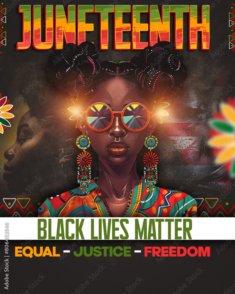 Juneteenth freedom day poster design Happy Juneteenth social post ...