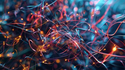 Wires and pathways on the board appear tangled and knotted showcasing the perplexing nature of a quantum circuit.