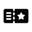 Simple Ticket solid icon. The icon can be used for websites, print templates, presentation templates, illustrations, etc