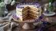 delightful honey lavender cake with layers of fragrant lavender sponge